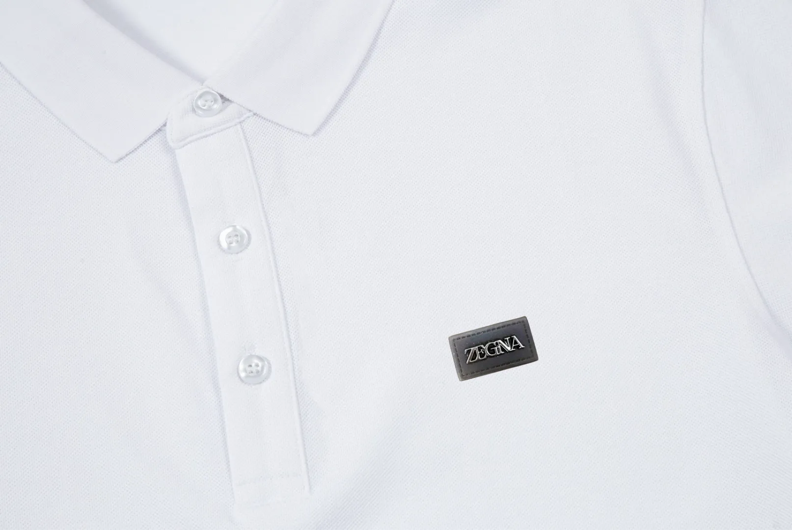 ZENGA Classic LOGO Polo ， Retro Same Style Versatile : White Black Size：M-3XL